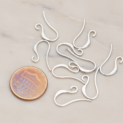 Long Curved French Ear Wire, 6 Pc (ER.665)