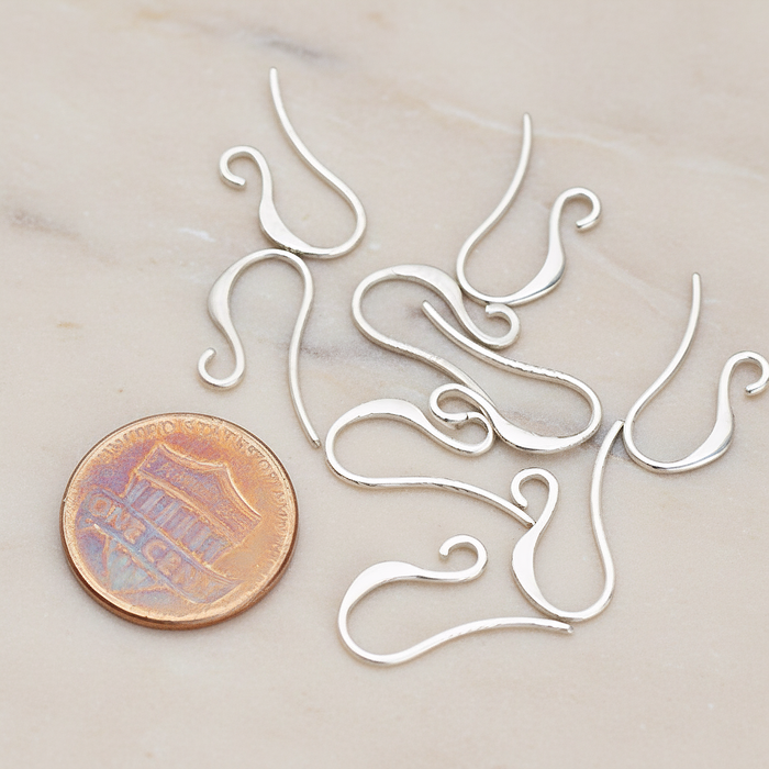 Long Curved French Ear Wire, 6 Pc (ER.665)