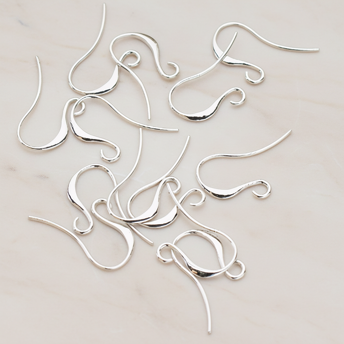 Long Curved French Ear Wire, 6 Pc (ER.665)