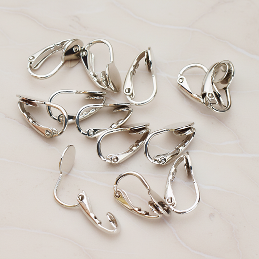 Clip-On Pad Earring Finding for Non-Pierced Ears, 8 Pc (ER.669-01)