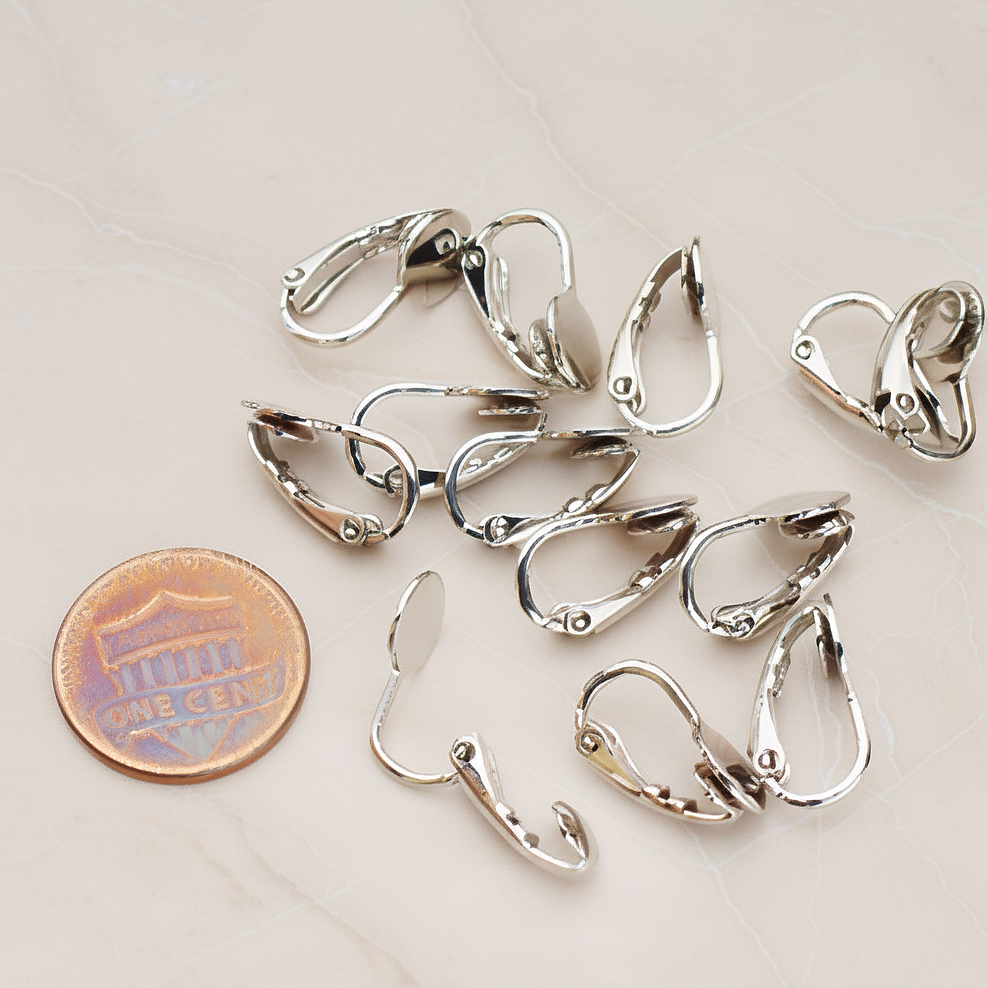Clip-On Pad Earring Finding for Non-Pierced Ears, 8 Pc - detail view 1 (ER.669-01)
