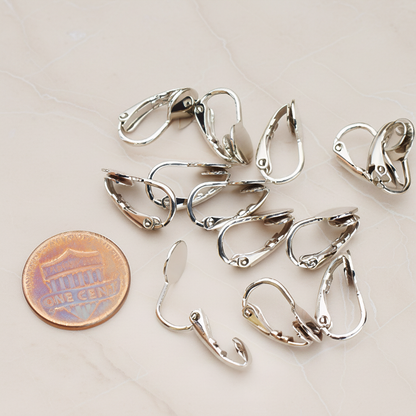 Clip-On Pad Earring Finding for Non-Pierced Ears, 8 Pc - detail view 1 (ER.669-01)