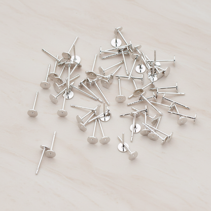Round Pad with Titanium Ear Post, 12 Pc - 4mm (ER.872)