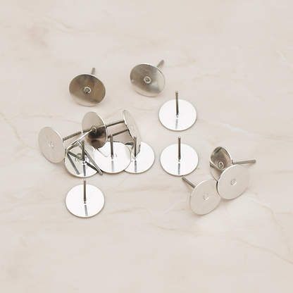 Round Pad with Titanium Ear Post, 12 Pc - 10mm (ER.872)