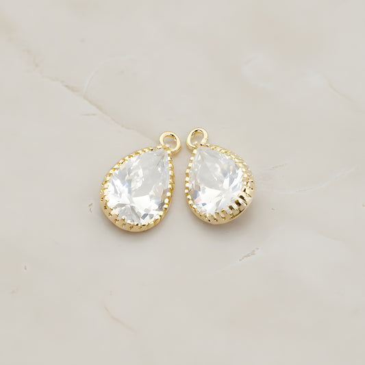 Teardrop Framed Glass Pendant, 2 Pc (FS.017)