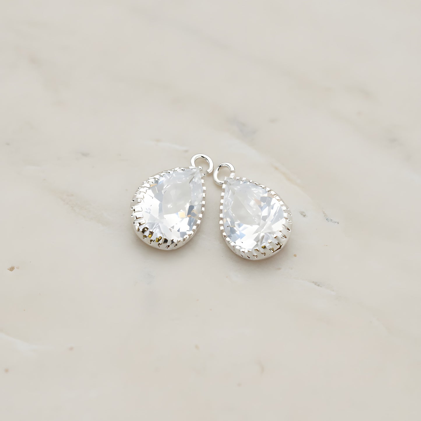 Teardrop Framed Glass Pendant, 2 Pc (FS.017)