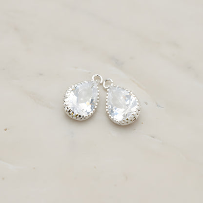 Teardrop Framed Glass Pendant, 2 Pc (FS.017)