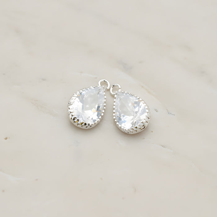 Teardrop Framed Glass Pendant, 2 Pc (FS.017)