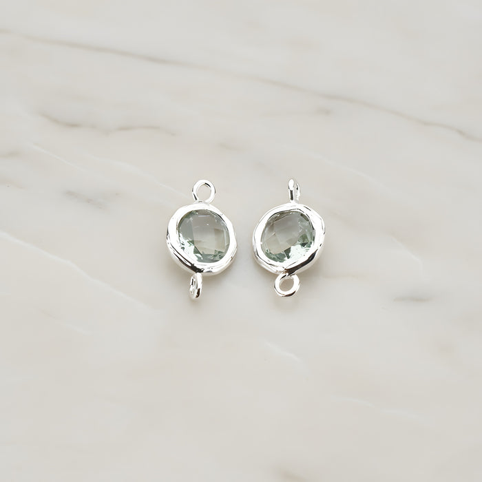 Round Framed Glass Connector, 2 Pc (FS.113)