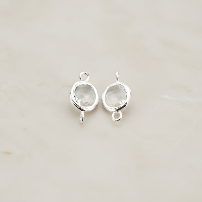 Round Framed Glass Connector, 2 Pc (FS.113)