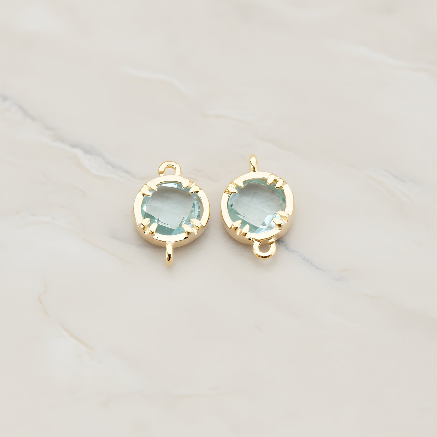 Round Framed Glass Connector, 2 Pc (FS.115)