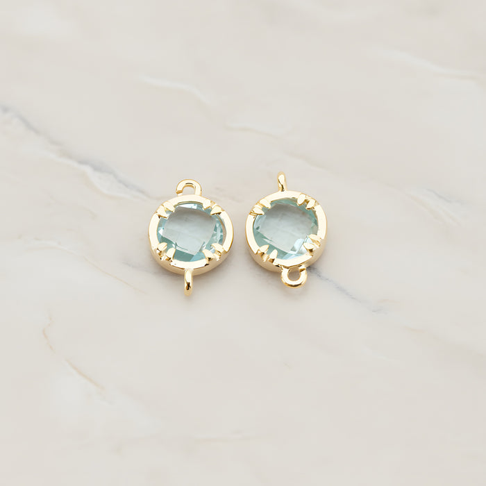 Round Framed Glass Connector, 2 Pc (FS.115)