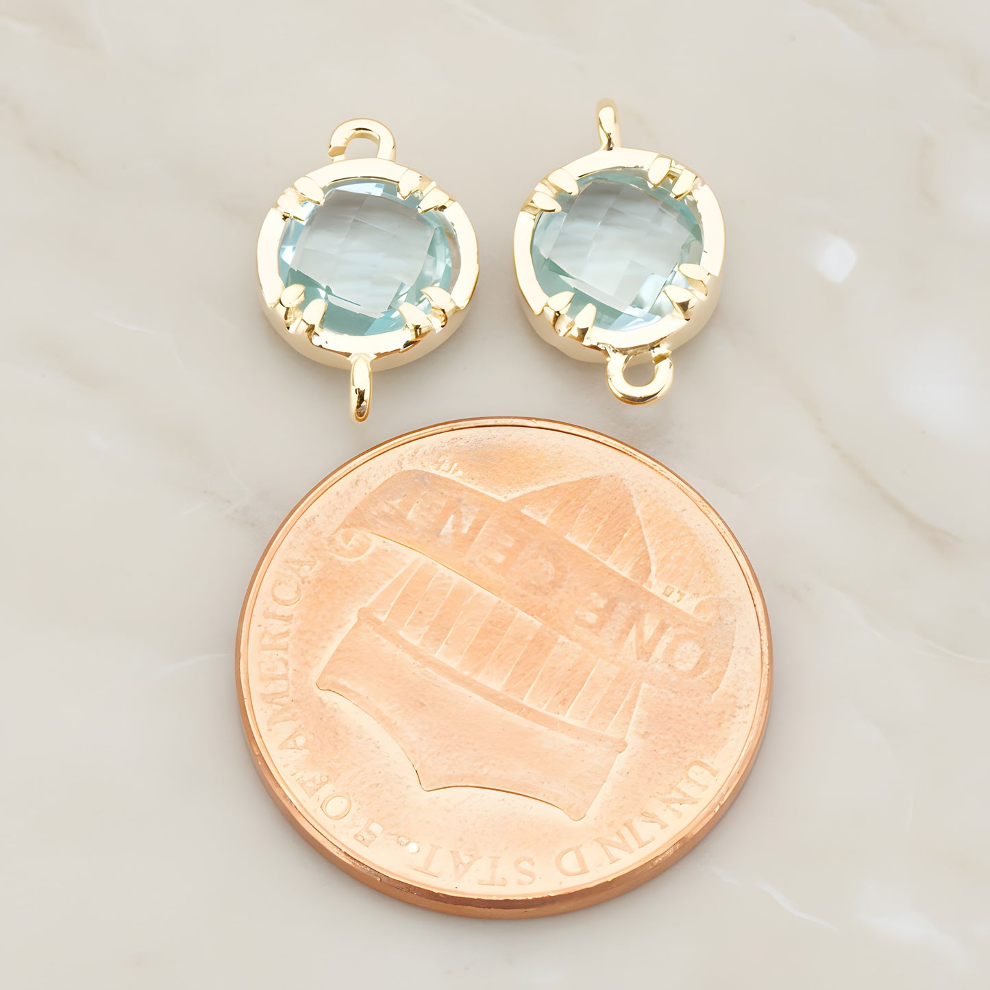 Round Framed Glass Connector, 2 Pc (FS.115)