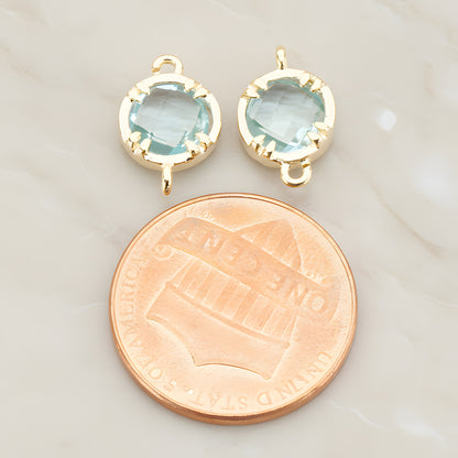 Round Framed Glass Connector, 2 Pc (FS.115)