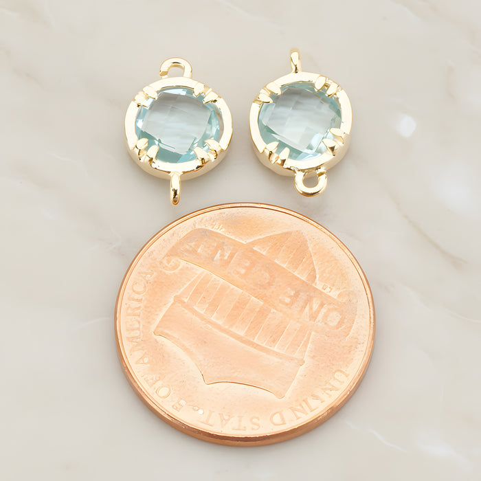 Round Framed Glass Connector, 2 Pc (FS.115)