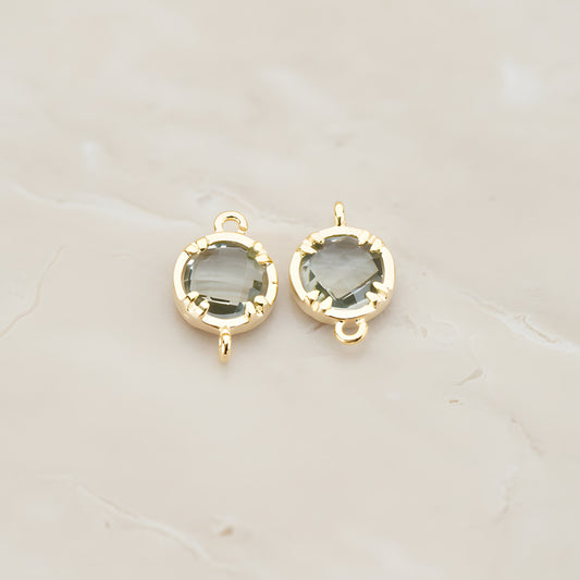 Round Framed Glass Connector, 2 Pc (FS.115)