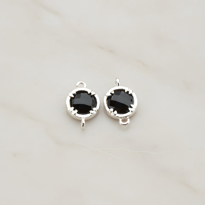 Round Framed Glass Connector, 2 Pc (FS.115)