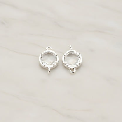 Round Framed Glass Connector, 2 Pc (FS.115)
