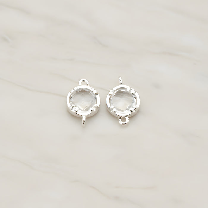 Round Framed Glass Connector, 2 Pc (FS.115)