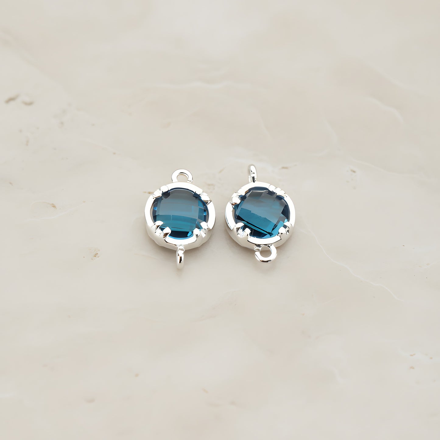 Round Framed Glass Connector, 2 Pc (FS.115)