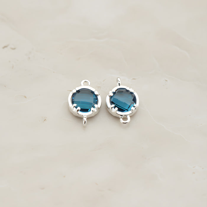 Round Framed Glass Connector, 2 Pc (FS.115)