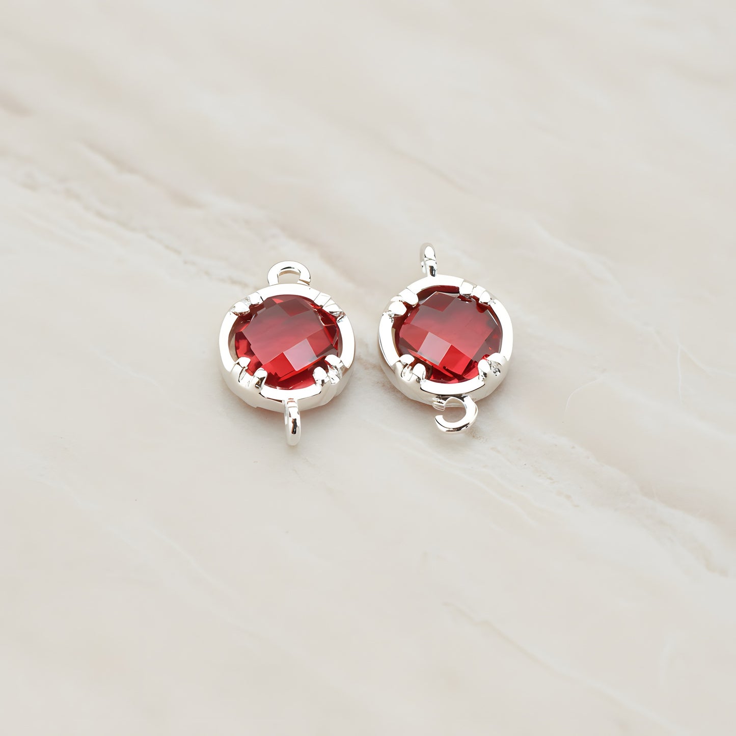 Round Framed Glass Connector, 2 Pc (FS.115)