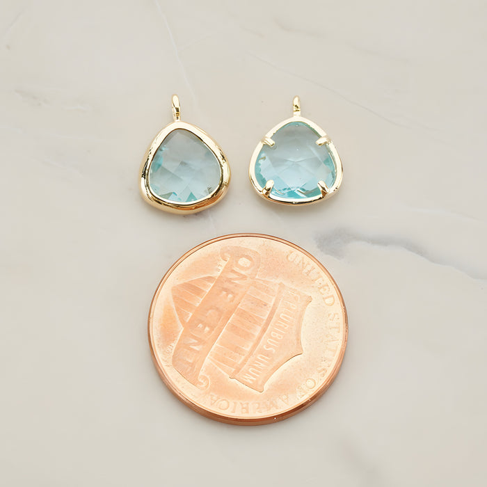 Triangle Nugget Framed Glass Pendant, 2 Pc (FS.123)