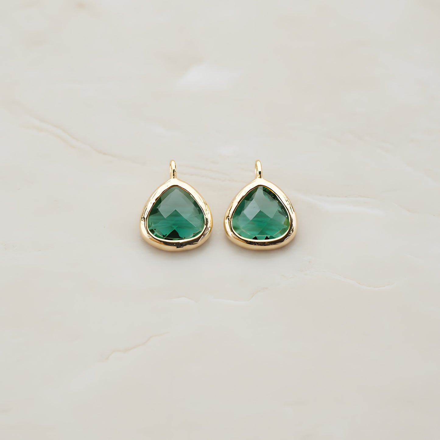 Triangle Nugget Framed Glass Pendant, 2 Pc (FS.123)