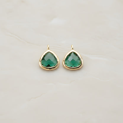 Triangle Nugget Framed Glass Pendant, 2 Pc (FS.123)