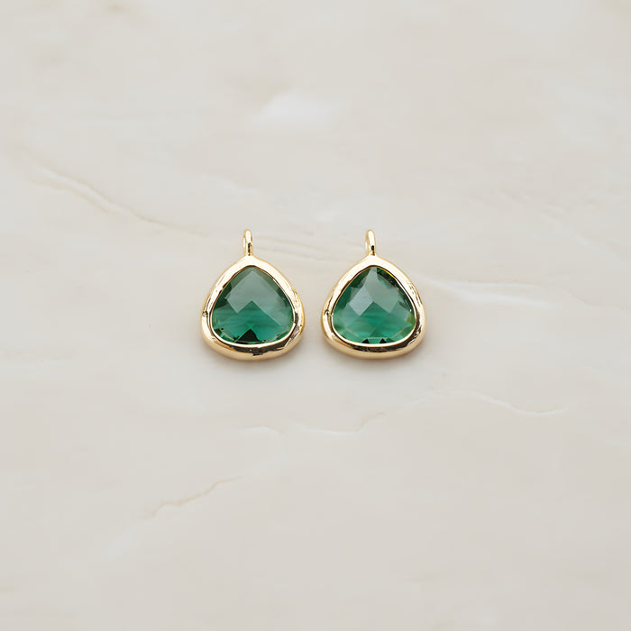 Triangle Nugget Framed Glass Pendant, 2 Pc (FS.123)