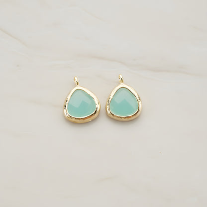 Triangle Nugget Framed Glass Pendant, 2 Pc (FS.123)