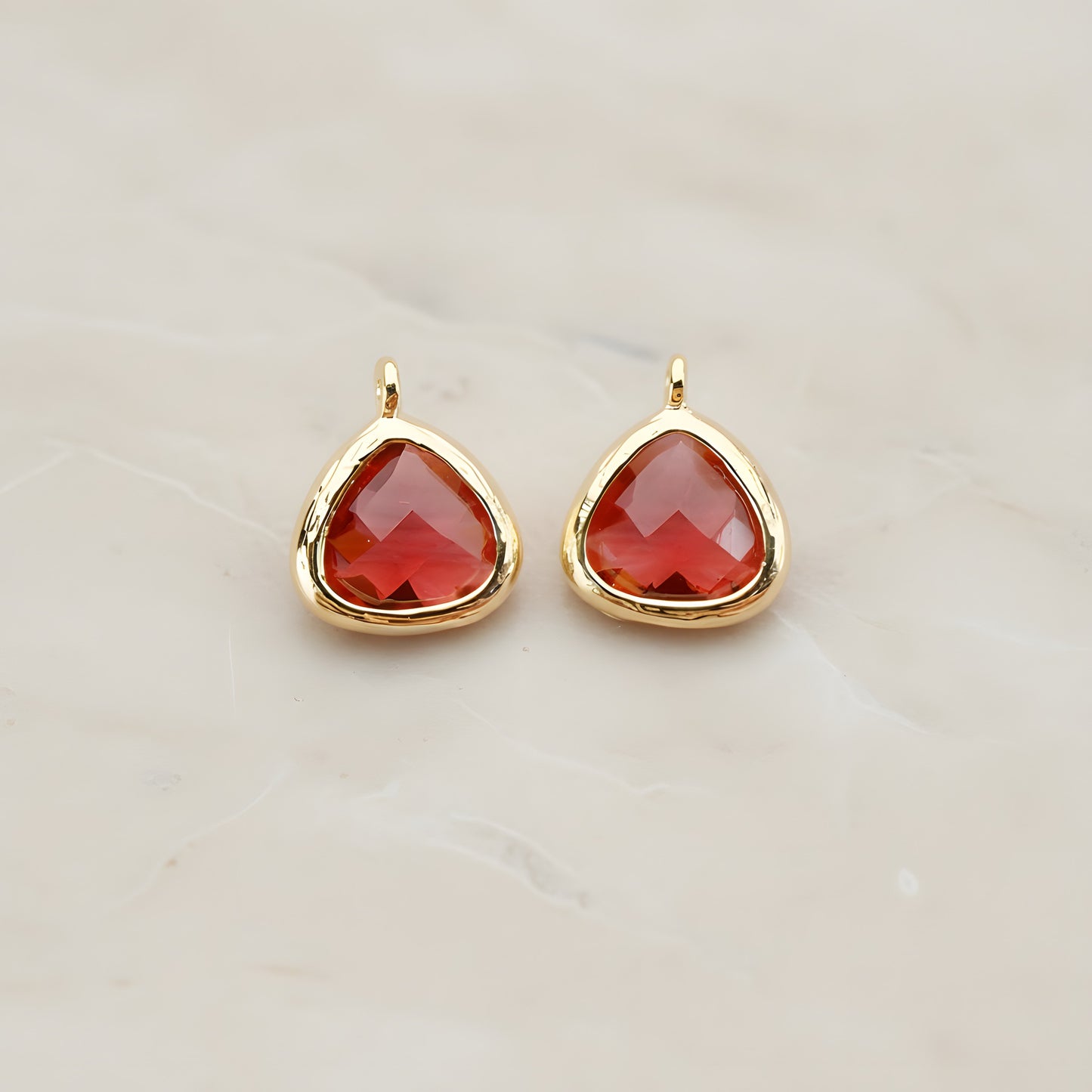 Triangle Nugget Framed Glass Pendant, 2 Pc (FS.123)