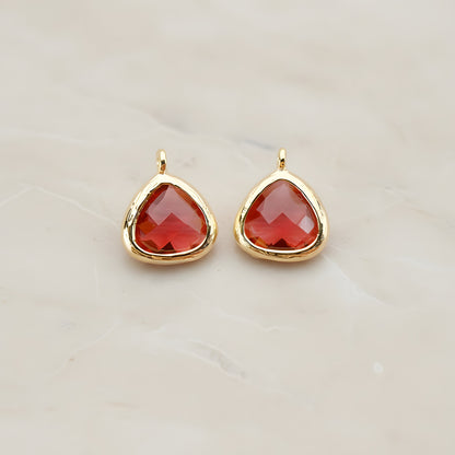 Triangle Nugget Framed Glass Pendant, 2 Pc (FS.123)