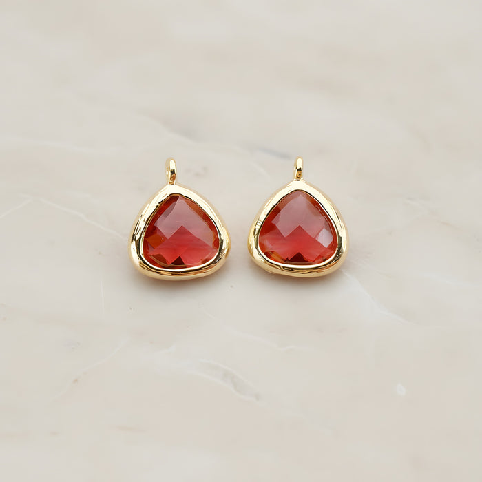 Triangle Nugget Framed Glass Pendant, 2 Pc (FS.123)
