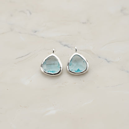 Triangle Nugget Framed Glass Pendant, 2 Pc (FS.123)