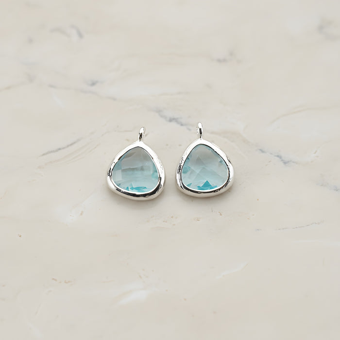 Triangle Nugget Framed Glass Pendant, 2 Pc (FS.123)