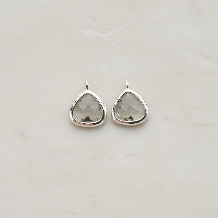 Triangle Nugget Framed Glass Pendant, 2 Pc (FS.123)