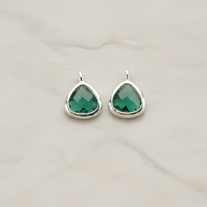 Triangle Nugget Framed Glass Pendant, 2 Pc (FS.123)