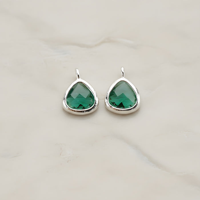 Triangle Nugget Framed Glass Pendant, 2 Pc (FS.123)