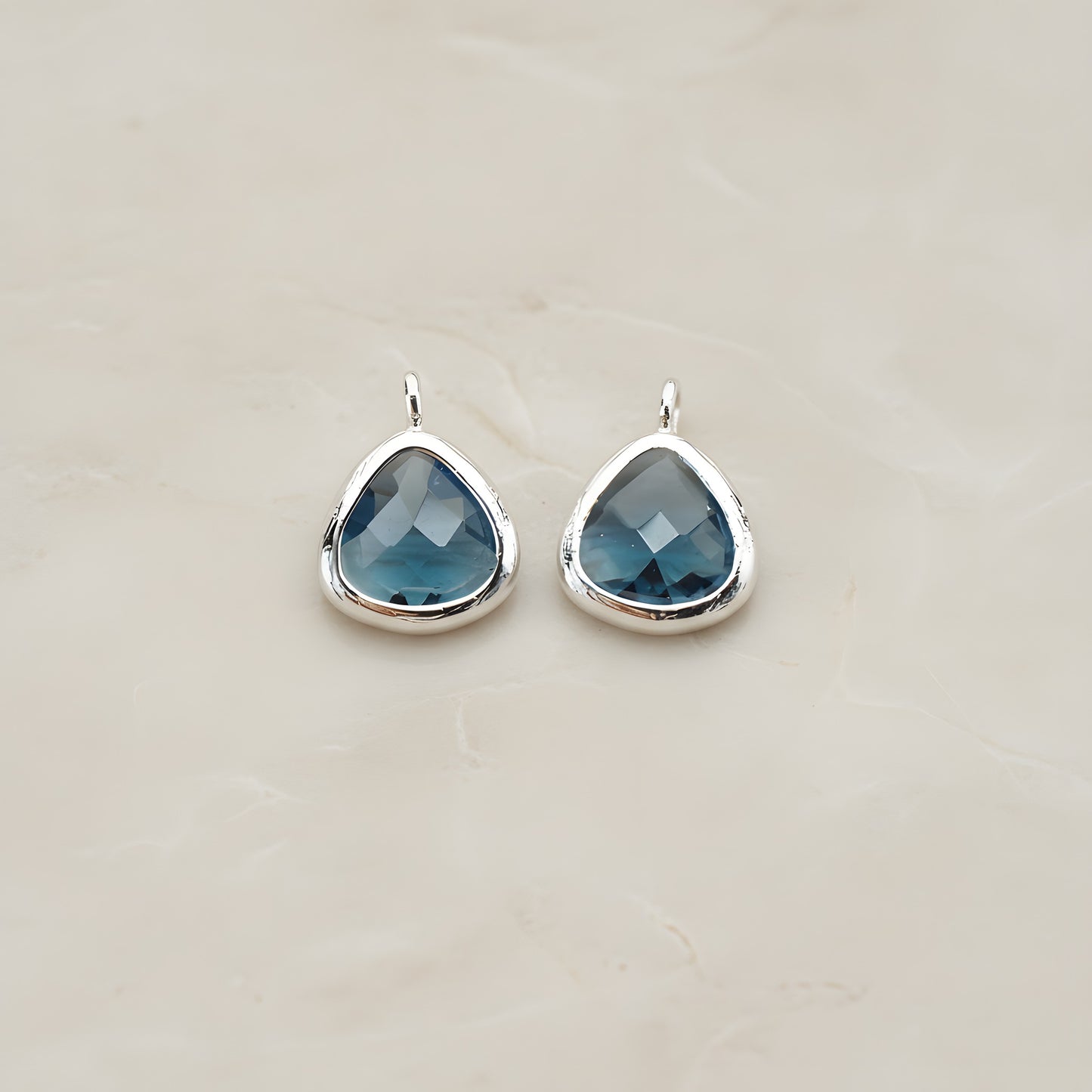 Triangle Nugget Framed Glass Pendant, 2 Pc (FS.123)