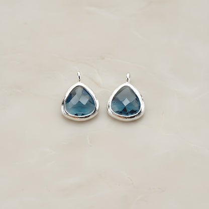 Triangle Nugget Framed Glass Pendant, 2 Pc (FS.123)