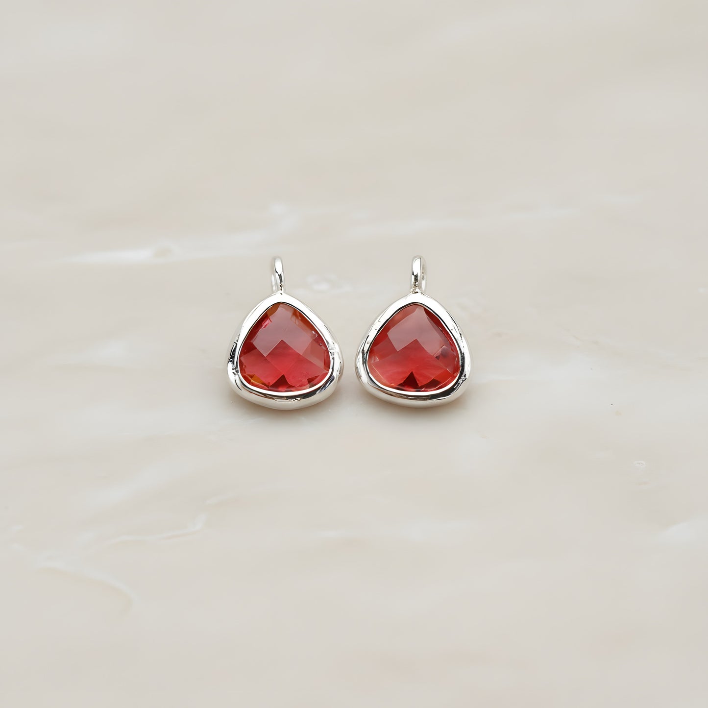 Triangle Nugget Framed Glass Pendant, 2 Pc (FS.123)