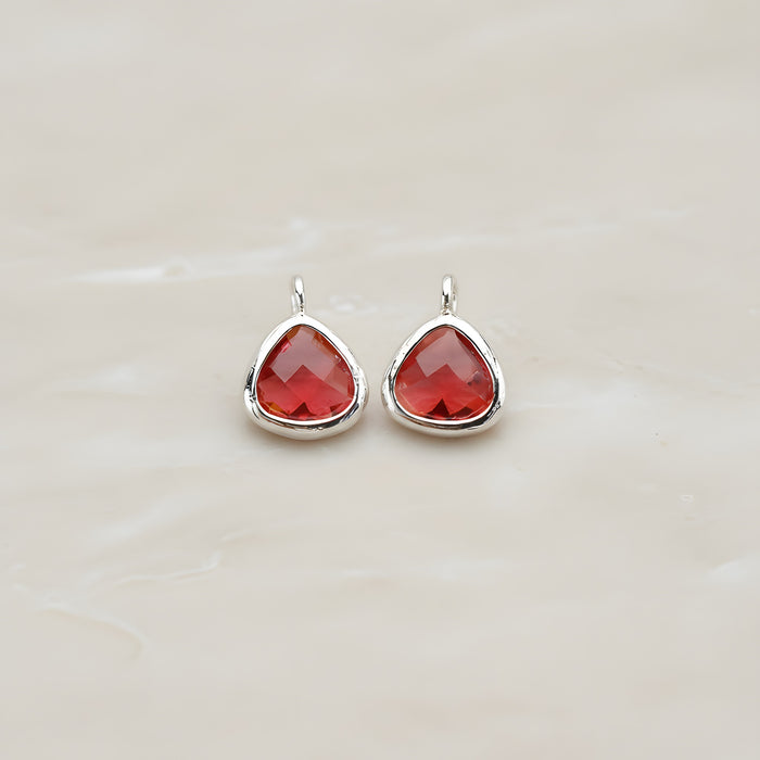 Triangle Nugget Framed Glass Pendant, 2 Pc (FS.123)