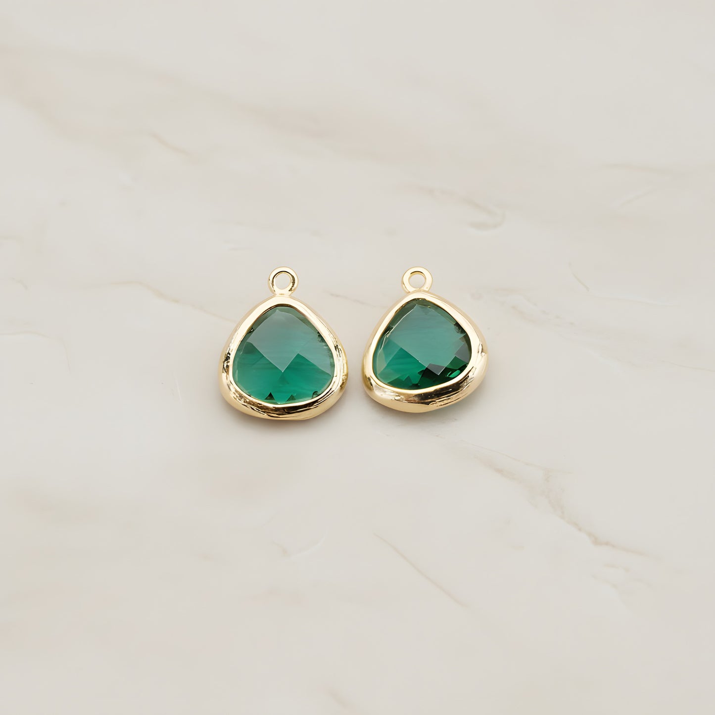Triangle Nugget Framed Glass Pendant, 2 Pc (FS.124)