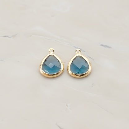 Triangle Nugget Framed Glass Pendant, 2 Pc (FS.124)