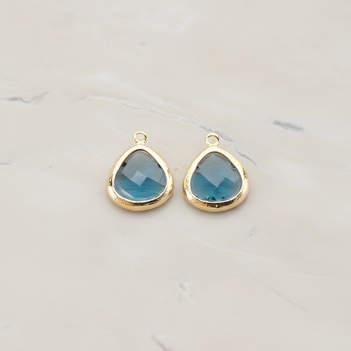 Triangle Nugget Framed Glass Pendant, 2 Pc (FS.124)