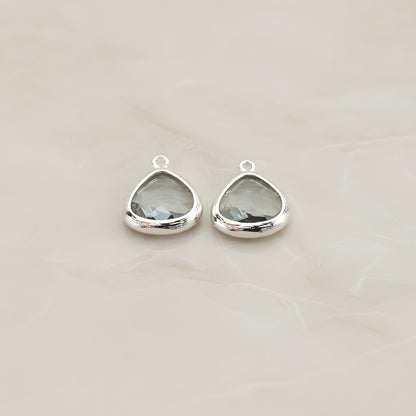 Triangle Nugget Framed Glass Pendant, 2 Pc (FS.124)