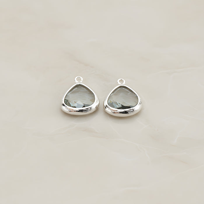Triangle Nugget Framed Glass Pendant, 2 Pc (FS.124)