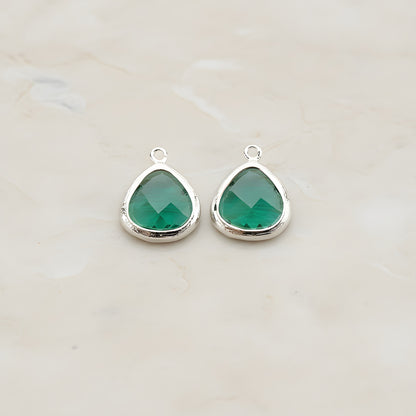 Triangle Nugget Framed Glass Pendant, 2 Pc (FS.124)
