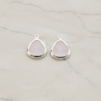 Triangle Nugget Framed Glass Pendant, 2 Pc (FS.124)